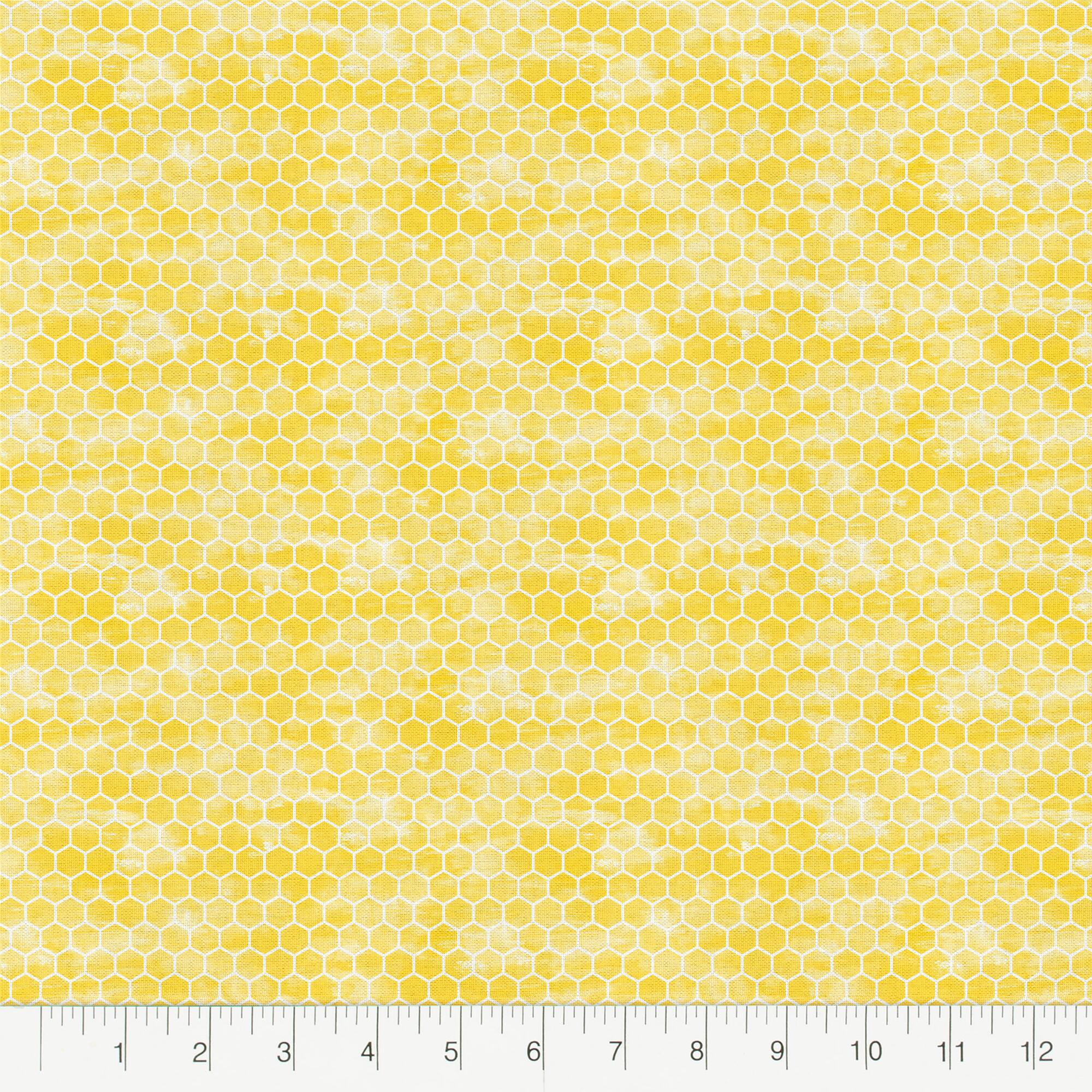 Yellow Honeycomb Cotton Fabric Bundle by Loops & Threads™